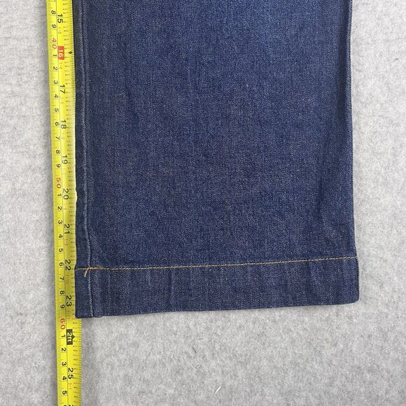 Riveted by Lee Pant Womens Large Indigo Flat Front Relaxed Fit Crop Trousers - Picture 9 of 9